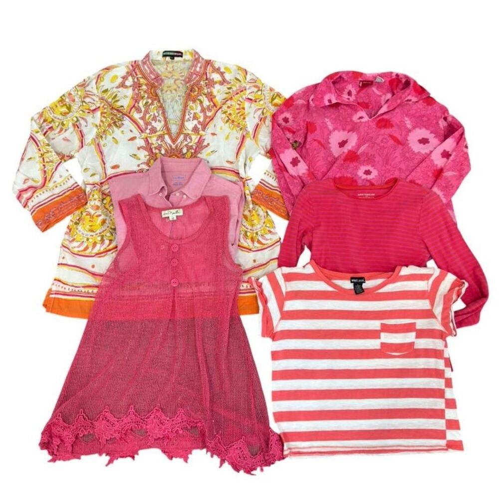 6 Piece Women's Pink Bundle Wet Seal L.L.Bean Levi's Ann Taylor Y2K